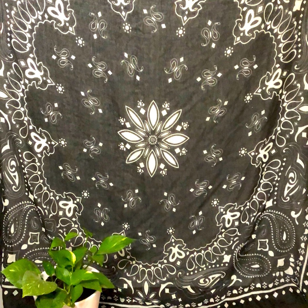 Aldo Black Large Scarf Paisley Design
